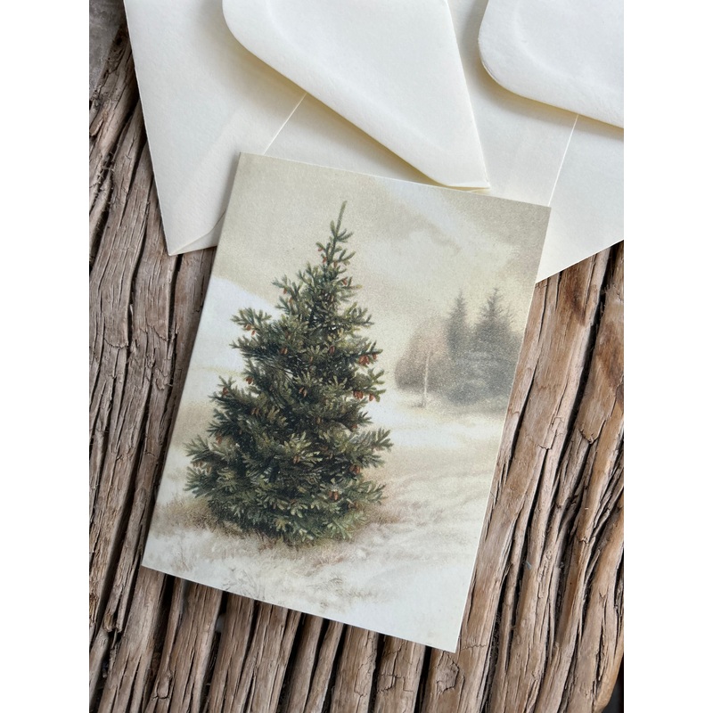 Christmas Card-Fir tree-8.5cms x 11.5cms
