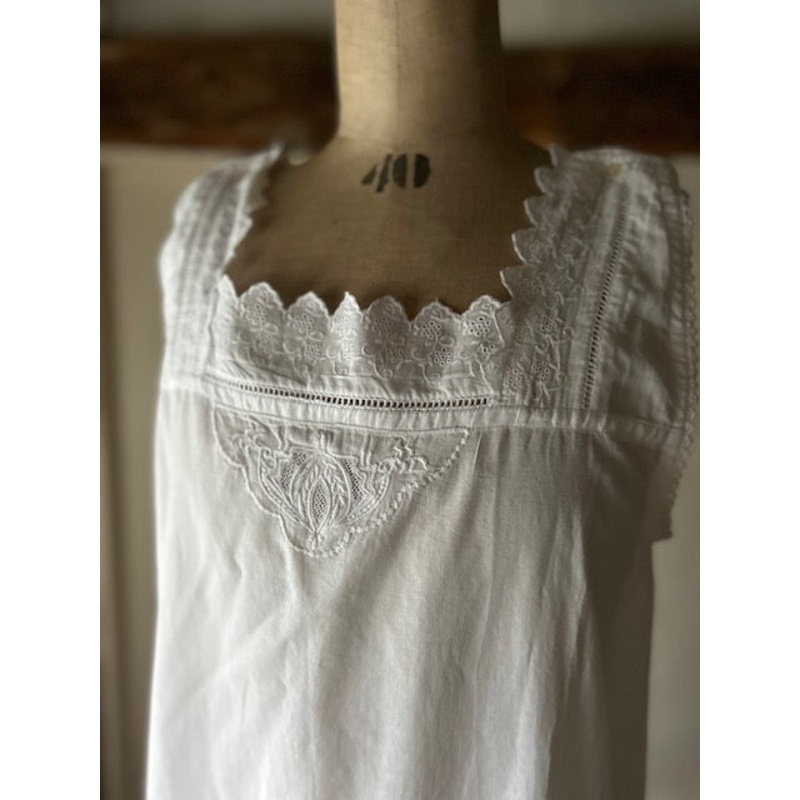 Cotton Nightdress-pure white-one size