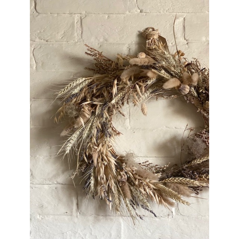 Floral Wreath-shades of neutrals-approx 45cms diameter at widest point