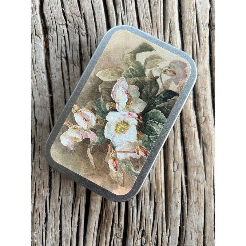 Tin of Pastilles-White hellebore-9.5 x 6 cms