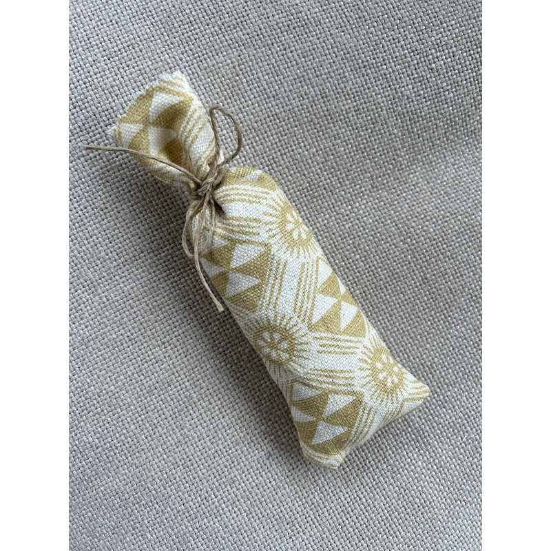 Yellow Print Lavender Bag-approx 18cms long x 4cms wide-Yellow print