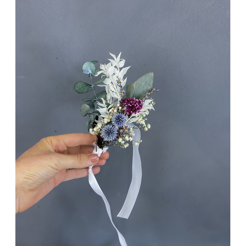 Devon dried flower corsage