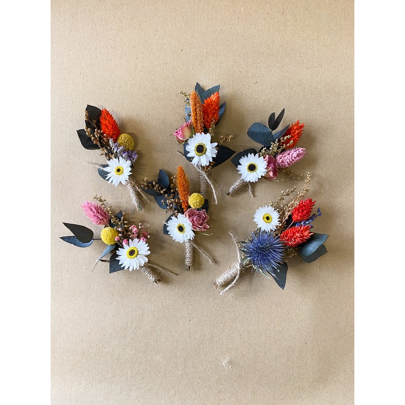 Willa dried wildflower buttonhole