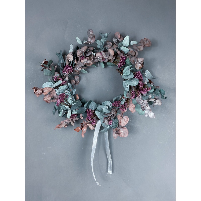 Odette dried flower wreath-Ready made & DIY