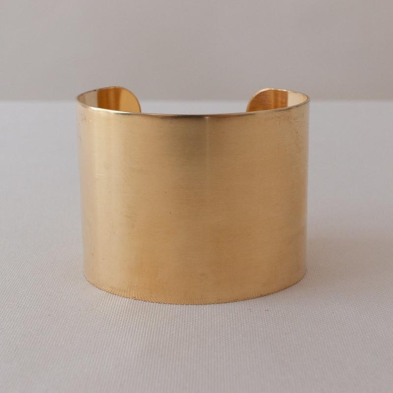 Plain Brass Wrist Cuff Corsage- 2”