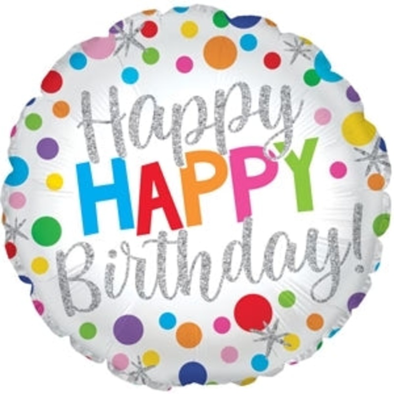 114584 (31933) – Mylar Happy Birthday Big Dots 17