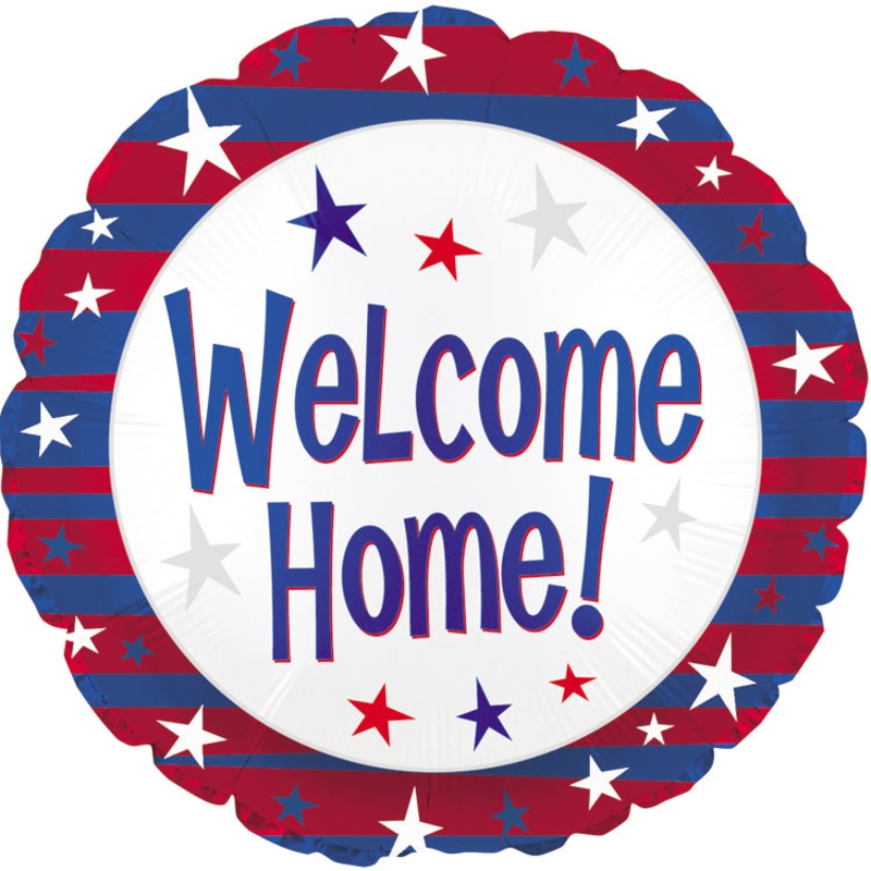 114612 (15558) – Mylar Welcome Home Red/Blue/White 17