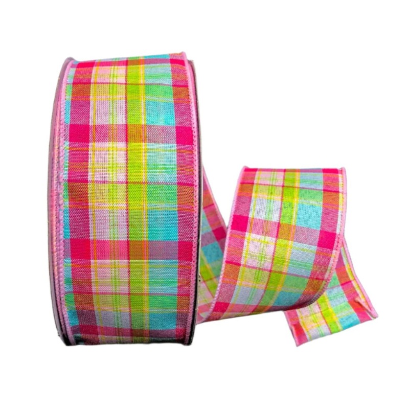 841-40-141 (77521) – Montana Plaid Aqua/Fuchsia/Green – 2.5 x 50yd