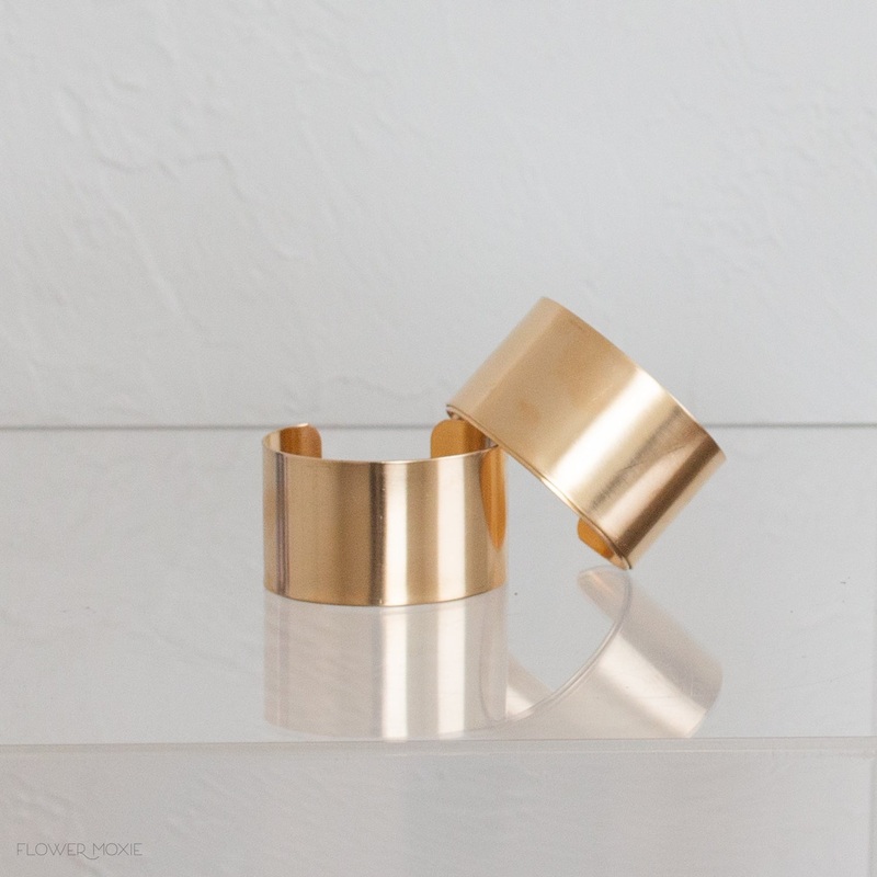 Plain Brass Wrist Cuff Corsage – 1-1/2