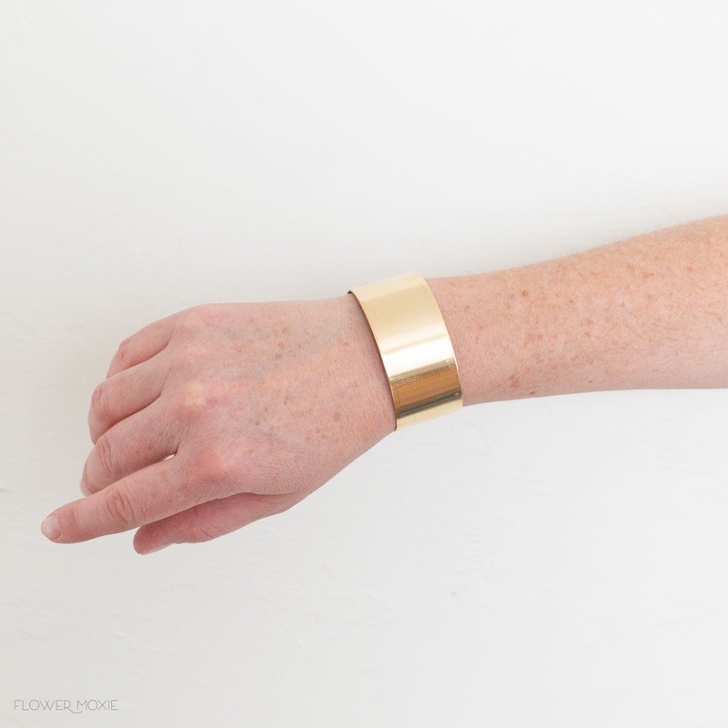 Smooth Brass Wrist Cuff Corsage – 1-1/8