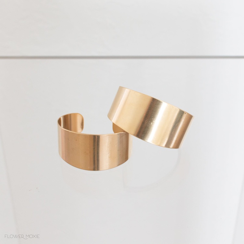 Tapered Brass Wrist Cuff Corsage – 1.25