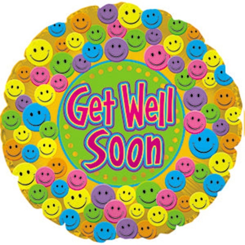 114343 (13762) – Mylar Get Well Soon Smiley 17