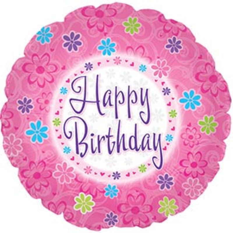 114863 (19677) – Mylar Happy Birthday Pink 17