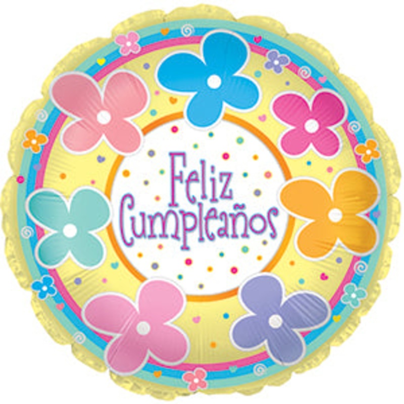 117601 (13772) – Mylar Spanish Happy Birthday Flowers 17