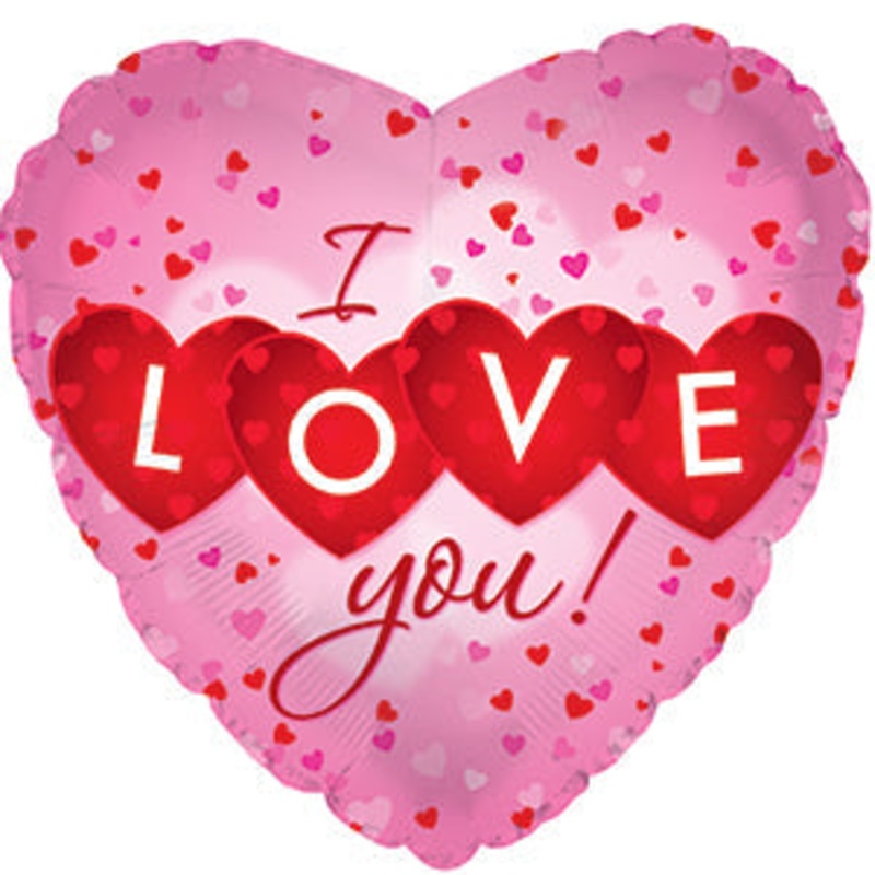 214084 (29600) – Mylar I Love You Heart Love 17