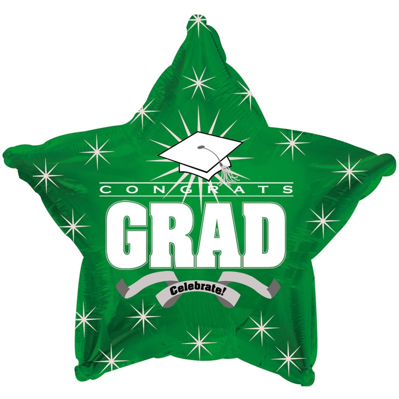 814627 (15545) – Mylar Congrats Grad Green 17