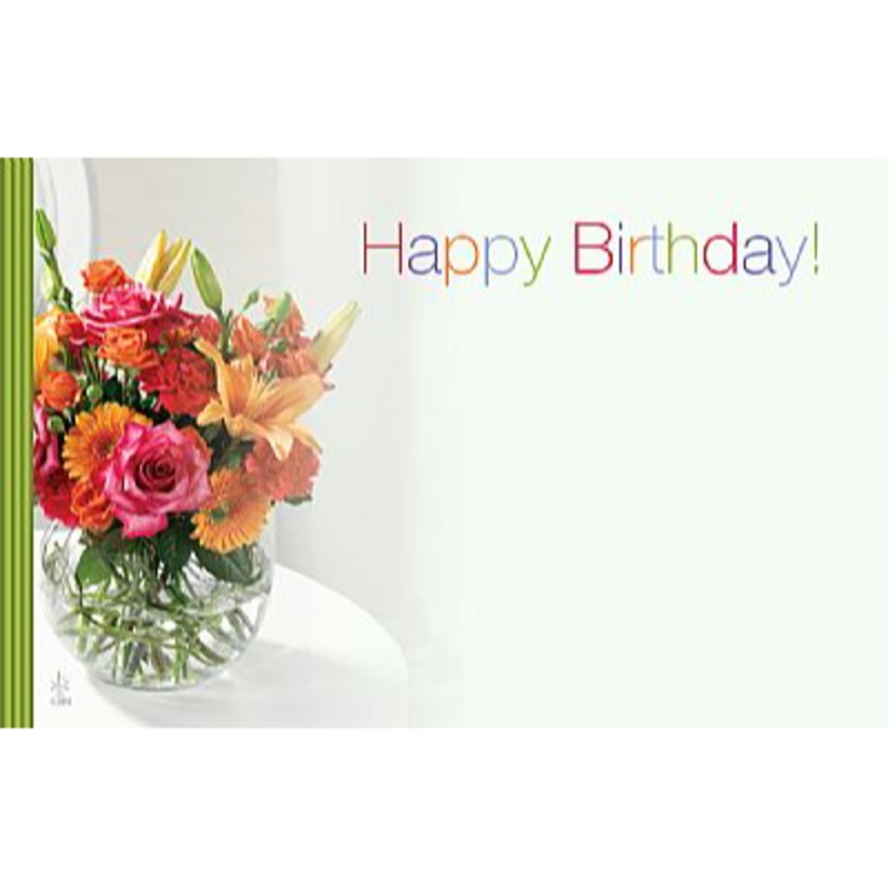 AC3261 (17285) – Capri Card – Happy Birthday, Flower Arrangement