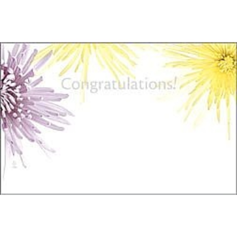 AC3408 (11984) – Foil Capri Card – Congrats, Yellow & Purple Flowers