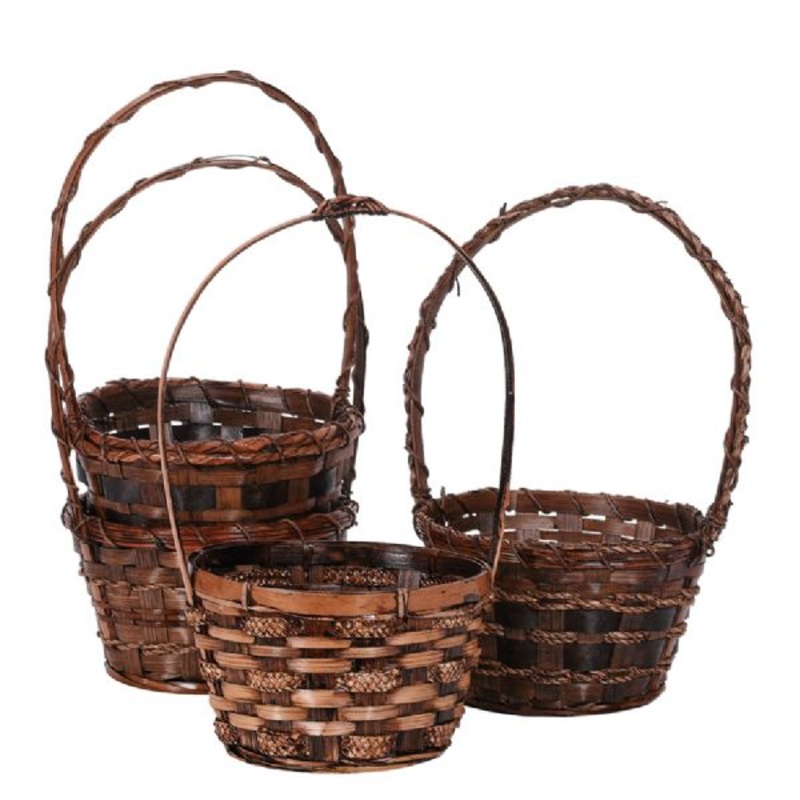 1-236FG/1-ST (26992) – 6 Assorted Stained Dish Basket with 11 Handle