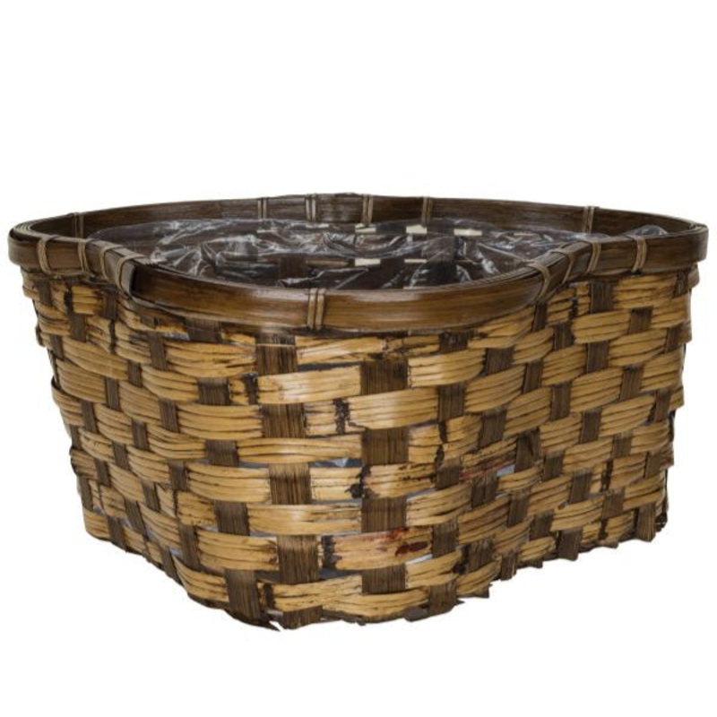 2-747CWE/1 (13782) – 13.5 Stained Triple Potcover, Holds Three 6.5 Pots, 13.5 x 12 x 6