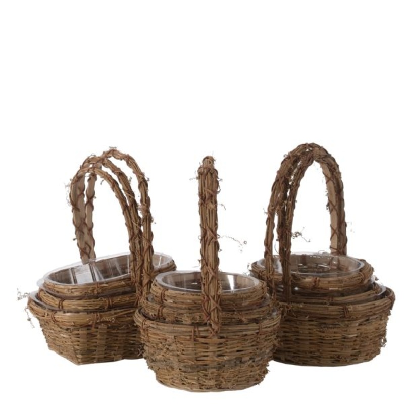 1-885R/3 (27576) – 5-8 Vine Basket, Asst Round/Oval/Rectangle, 3/Set