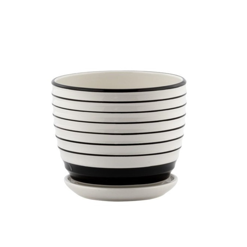 14010 (29472) – White Black Pot 5.25 Small