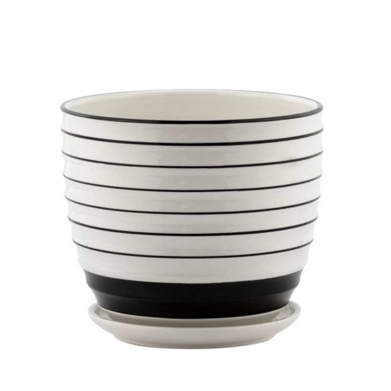 14011 (29474) – White Black Pot 6.5 Medium