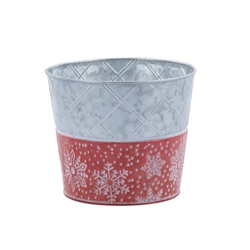 52440 (30052) – 6.5 Red/White Snowflake Pot Cover