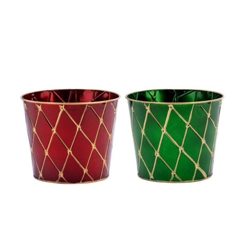 52481 (28771) – 6.5 Red/Green Pot Cover, 2 Assorted