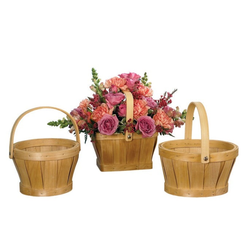 64451 (15755) – 6 Honey Woodchip Basket 3-Style