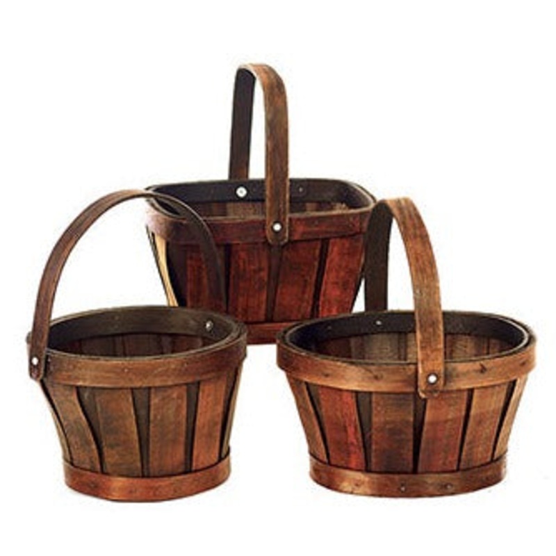 64774 (18990) – 6 Stain Woodchip Basket 3 Styles