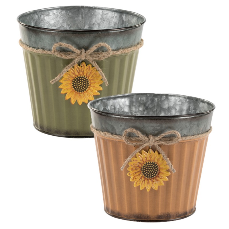 77746 (28779) – 6.5 Sunflower Pot Cover, 2 Assorted
