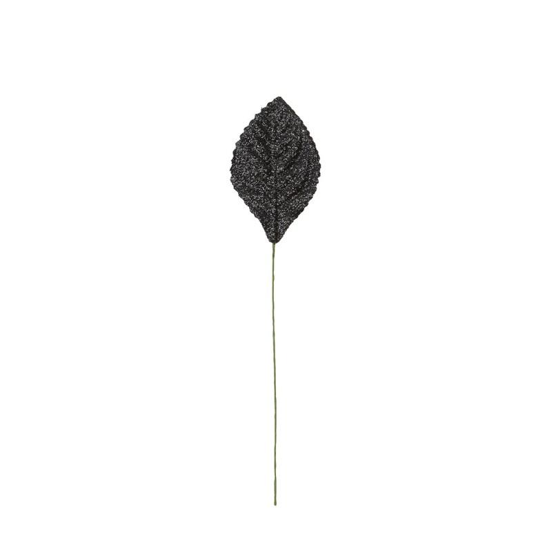 MA3880-BK (22803) – Glitter Leaves Black 50/Pk