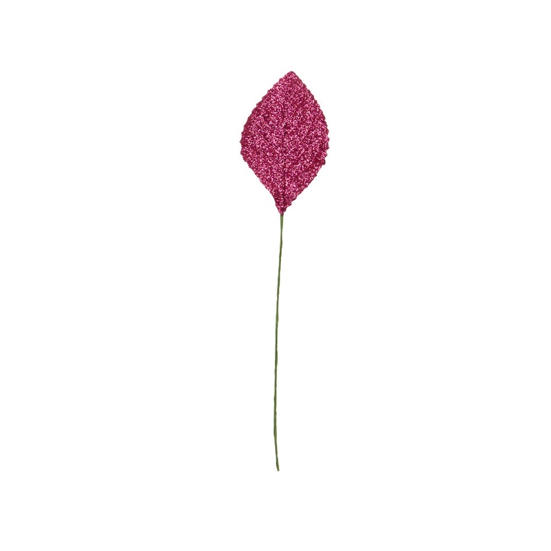 MA3880-FU (17681) – Glitter Leaves Fuchsia 50/Pk