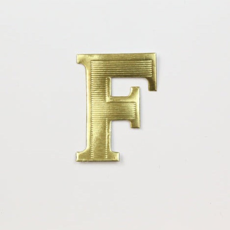 MJ40013/F (11692) – Block Letter F Gold 25/Bg