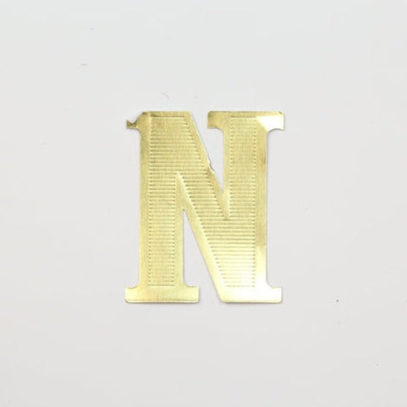 MJ40013/N (11700) – Block Letter N Gold 25/Bg