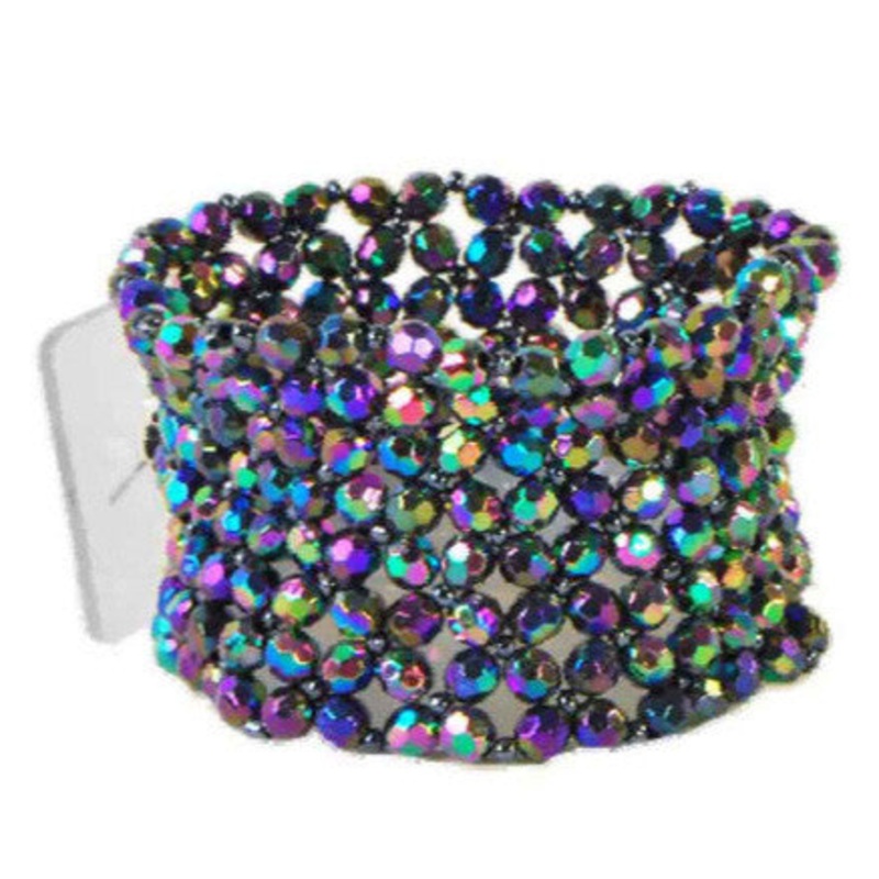 R106 (10277) – Wristlet Flower Bracelet, Licorice