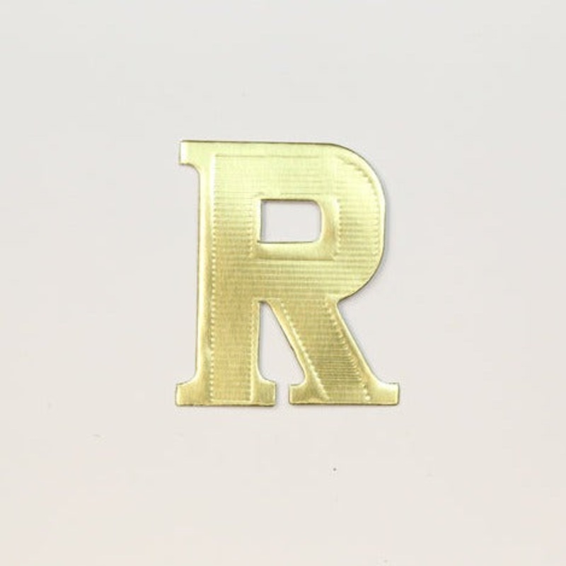MJ40013/R (11704) – Block Letter R Gold 25/Bg