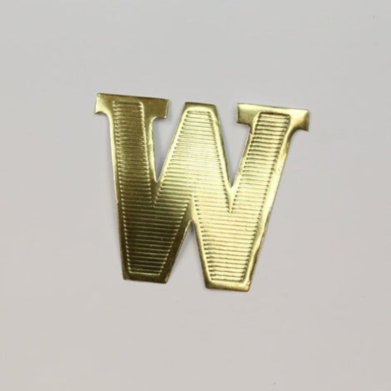 MJ40013/W (11709) – Block Letter W Gold 25/Bg
