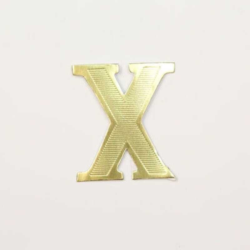 MJ40013/X (11710) – Block Letter X Gold 25/Bg