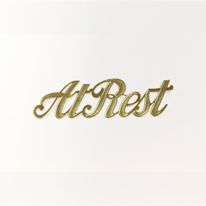MJ40014/AR (11713) – Script Word At Rest Gold 10/Bg