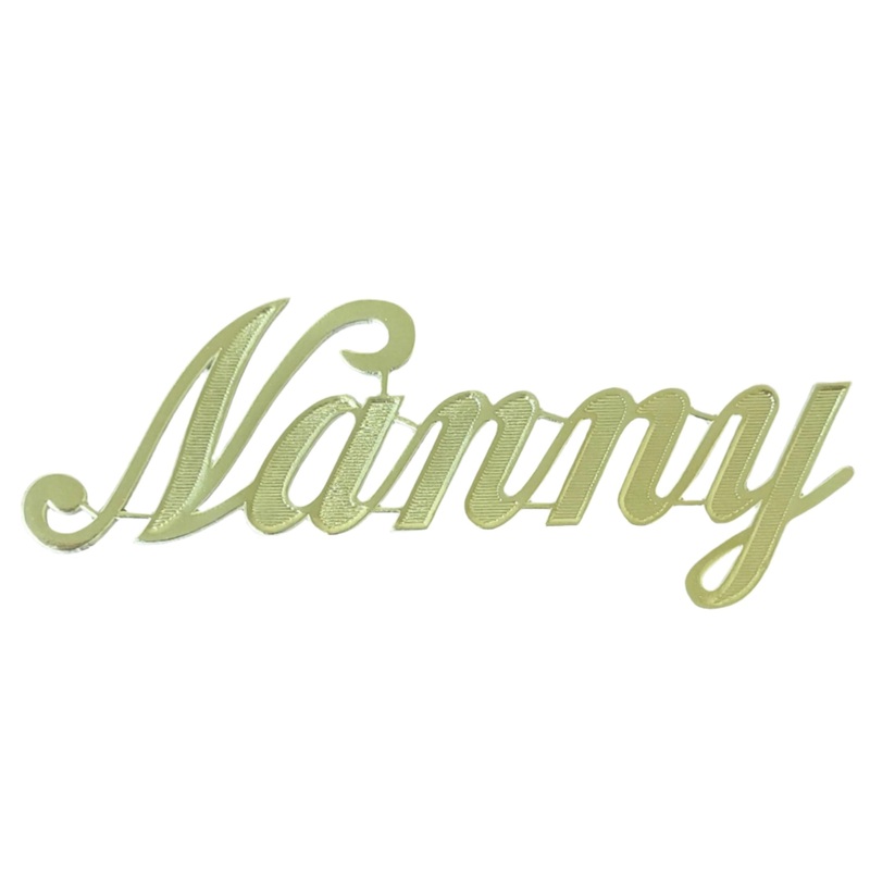 MJ40014/NAN (11744) – Script Word Nanny Gold 10/Bg