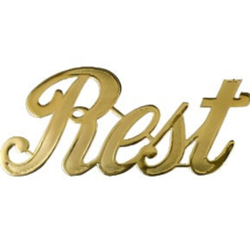 MJ40014/REST (11751) – Script Word Rest Gold 10/Bg