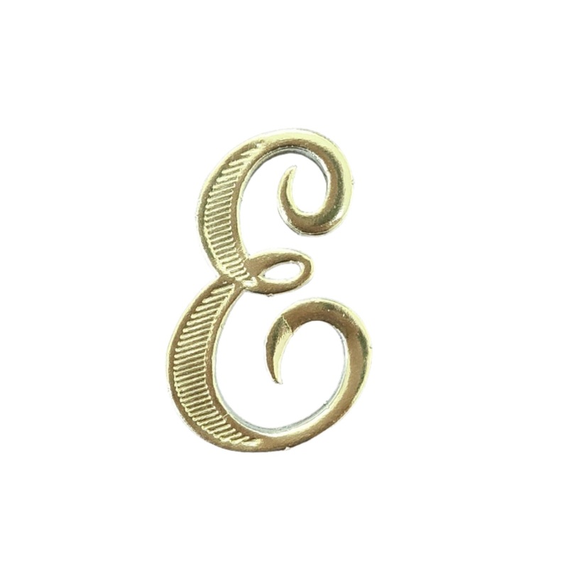 MJ40182/E (12710) – Script Letter E Gold 25/Bag