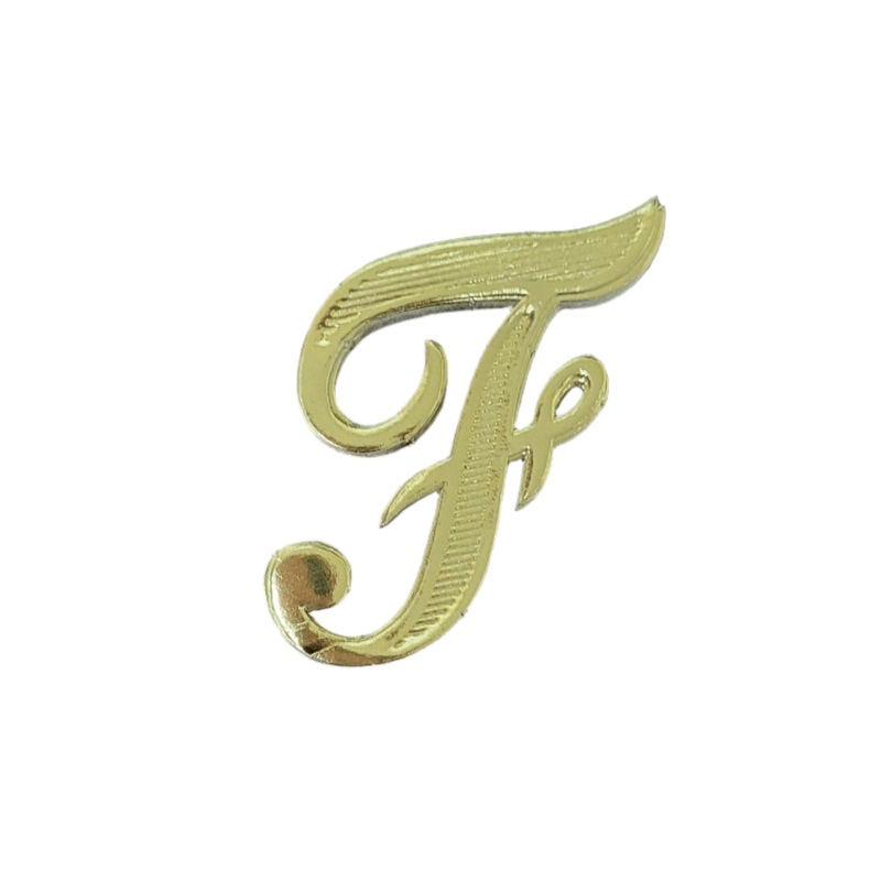 MJ40182/F (12711) – Script Letter F Gold 25/Bag