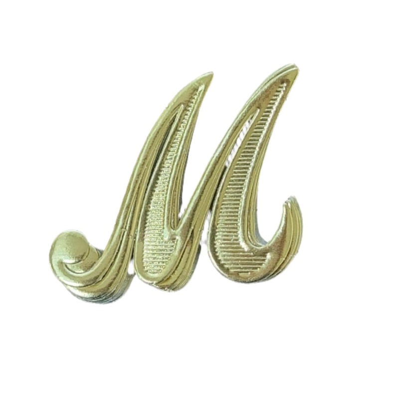 MJ40182/M (12718) – Script Letter M Gold 25/Bag