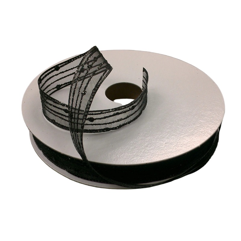 982203-21 DISC (31379) – Sheer/Iridescent Glitter #3 – 5/8 x 50yd – Black