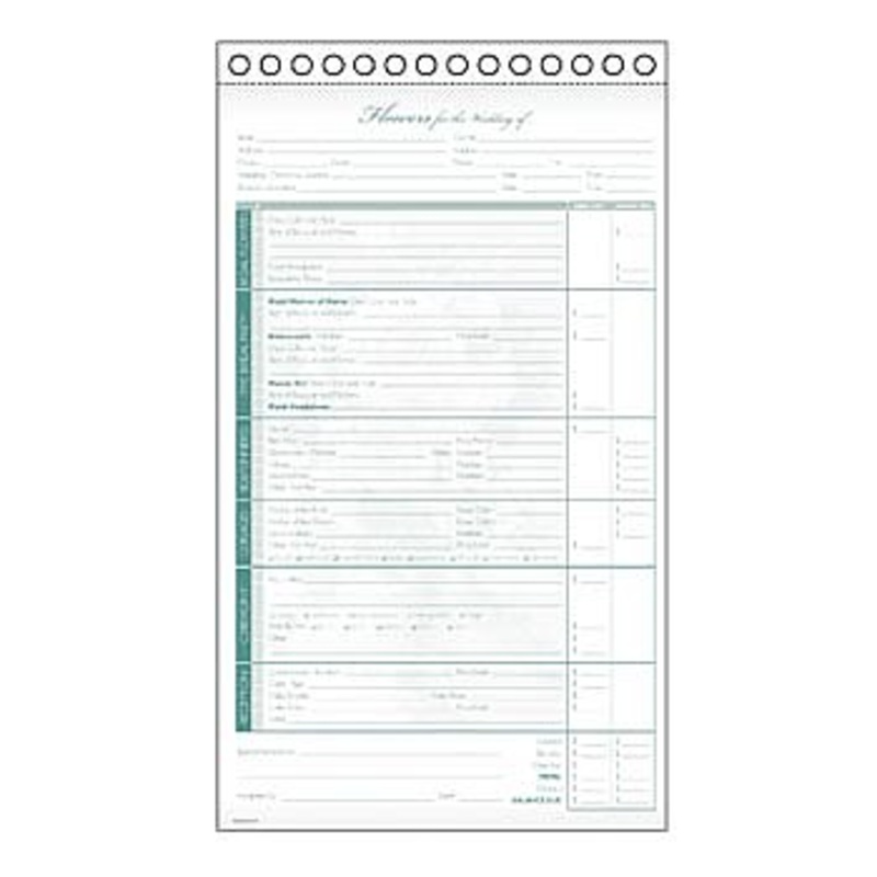 CA0166 (21108) – Wedding Order Form 2-Part
