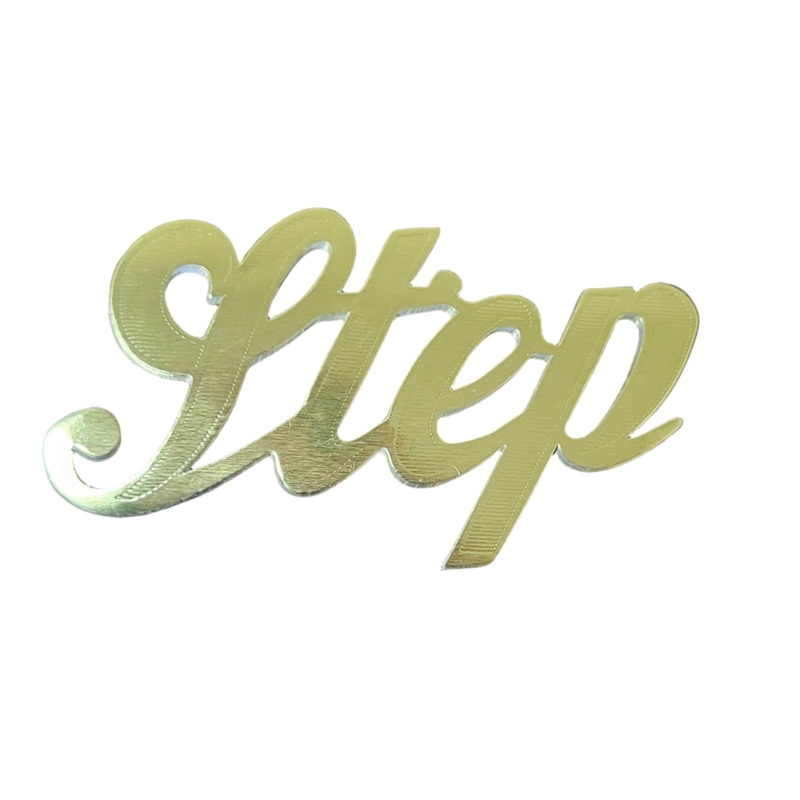 MJ40014/STEP (11754) – Script Word Step Gold 10/Bg