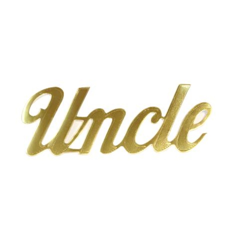 MJ40014/UNC (11757) – Script Word Uncle Gold 10/Bg